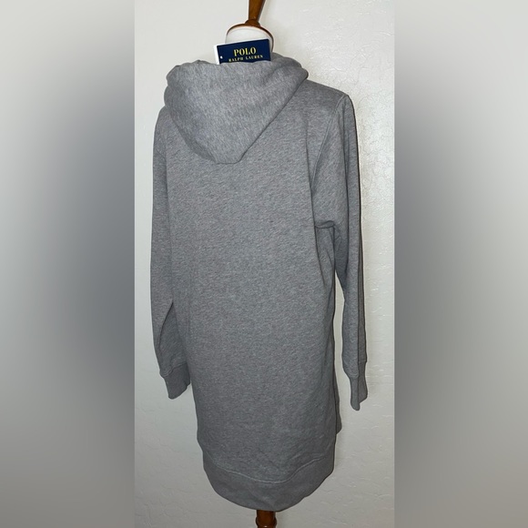 🎉HP🎉New Polo Embroidered Big Pony Gray/Cream Fleece Sweatshirt Dress X-Large🐎 - Picture 10 of 11